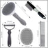 5PCS Set Grooming Kit for Dog,Puppy- Deshedding & Slicker Brush for Short-Haired Pets, Flea Comb and Grooming Comb Grey