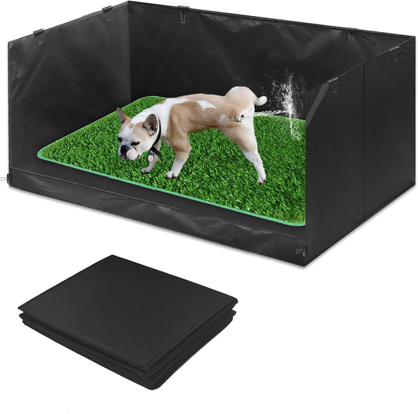 Bhyhok High Walls Dog Pee Pad Holder with Artificial Grass Foldable Indoor Dog