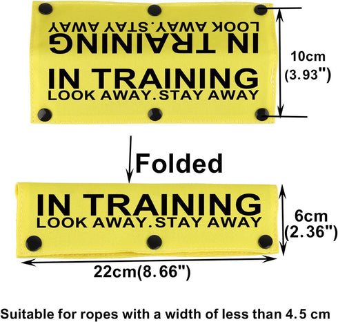 Service Dog Leash Sleeve - In Training Look Away Stay Away Dog Leash Wrap (Look Away Stay Away-YE Sleeve)