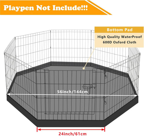 24 Inch 8 Dog Playpen Bottom Pad Fits for Panels Regular Octagon Metal Exercise Pet Playpen, Dog Crate Pad Puppy