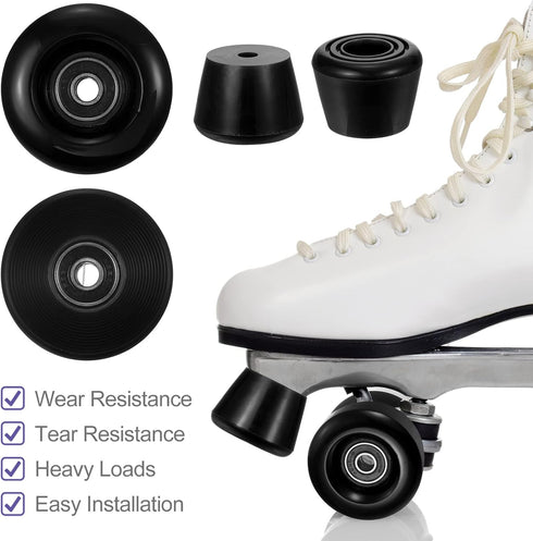 PATIKIL 8 Pack Roller Skate Wheels, 58mmx32mm Quad Wheels with ABEC-9 Bearing, 82A PU, Includes 2 Toe Stoppers