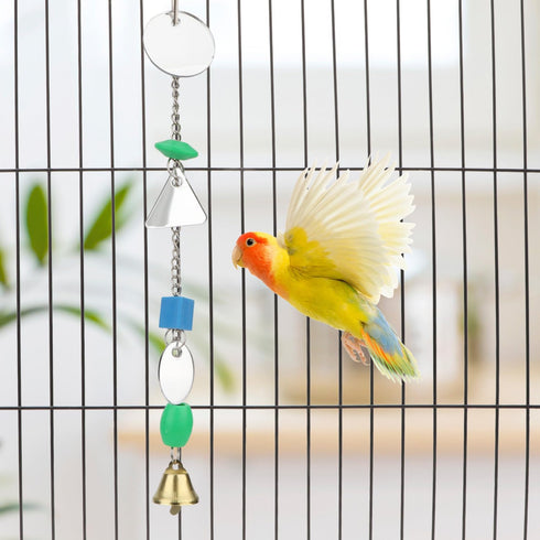 Hypeety Pet Bird Mirror with Bell, Interactive Toy for Parrots, Macaws, African Greys, Budgies, Cockatoos, Lovebirds