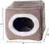 PETMAKER Cozy Cave Enclosed Cube Pet Bed - Medium, Light Coffee