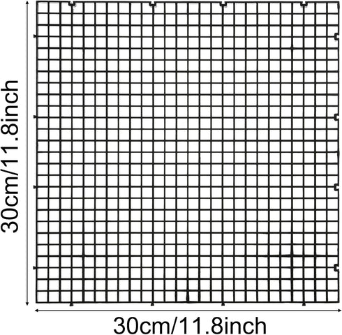 4 4pcs Aquarium Fish Tank Bottom Isolation Pcs, Plastic Egg Crate Grid Divider Tray Egg (L Black)
