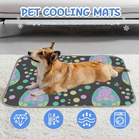 imiBBWQu Summer 27" 22" Cooling Pad Muticolored Easter Eggs Coliing Mat Washable Cat Cooling Pad Dogbed Kennel Pads
