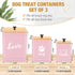 Jingmore Set 3 7+3+2 lbs Counter Metal Dog Treat Containers of with Bamboo Lids and Spoon Airtight Dog Food Snack Jars