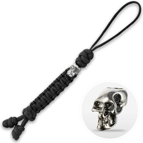 M-Tac Skull Knife Lanyards with Beads, Paracord Tactical Lanyard for Knife