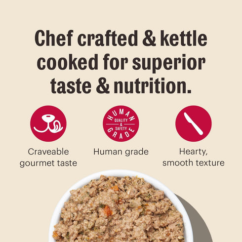 10.5 oz (Pack 6) The Honest Kitchen Human Grade Butcher Block Pt: Beef, Cheddar & Farm Veggies Wet Dog Food