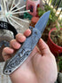 MADSABRE Wolf Pattern Folding Pocket Knife - Stone Washed Steel Handle, Liner Lock for Outdoor Camping and Hunting