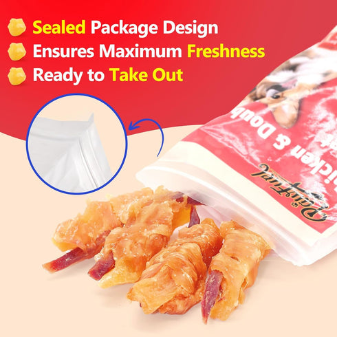 1% 14.11 Oz Dog Treats Chicken Wrapped Double Sweet Potato Containing Taurine High-protein Dog jerky Meat Dry Dental