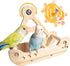 BShasrlim 2 in 1 Interactive Bird Toys,Nature Wooden Swing Parrot Toys with Spinner