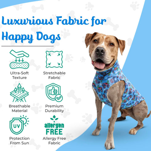 Summer Tooth & Honey Dog Vest Shirt Lightweight Sleeveless Clothing for Pitbulls Large Breeds, Soft Anxiety Shirt