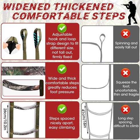 Step Climbing Aider, Camo Foot Ascender, Climbing Stick Aiders for Hunting, Tree Steps, Treestand Gear