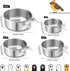 Bird Cage Feeder, 40oz Stainless Steel Food Water Bowl with Clamp for Small Animals