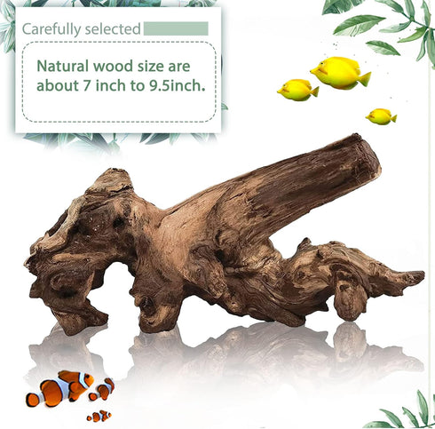 Tfwadmx Natural Driftwood Aquarium Decor - Wood Branches 7-9.5" Fish Tank Decoration, 3 Pcs