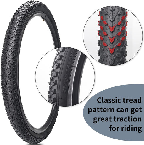 SIMEIQI 24" / 26" Bike Tires 24 X 2.125 26 X 2.125 Replacement Tires or Inner Tubes AV 32mm Schrader Valve,24 inch or 26 inch Beach Cruiser Bike Replacement Tires & Tubes by SIMEIQI