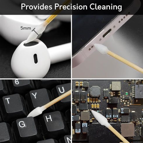 Gun Cleaning Supplies, 2'' Patches and 6'' Swabs for .30-45 Caliber Cleaning Kit