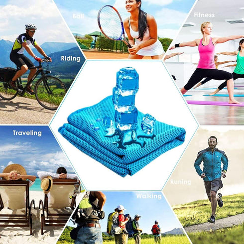 4 Pack 40"x12" YQXCC Cooling Towels | | Cool for Neck | Microfiber Soft Breathable Chilly for Sports, Yoga, Golf, Gym
