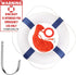 Calvana 20" 98.4ft Swimming Foam Life Preserver Ring with Floating Lifesaving Rope, Throwable Flotation Device, Pool