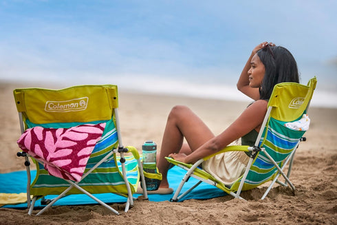 250lbs, Coleman Utopia Breeze Lightweight Beach Chair with Cup Holder, Comfortable Portable Outdoor Chair with Carry