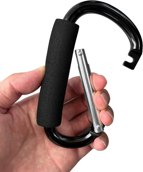 XIECHANEE Large Aluminum Carabiner, Heavy-Duty Stroller Hooks for Hanging Bags and Shopping Durable Multi-Purpose