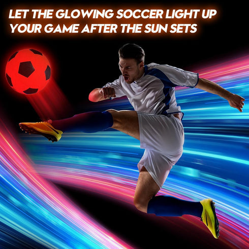 Rechargeable Light Up Soccer Ball - Size 5, Glowing Red