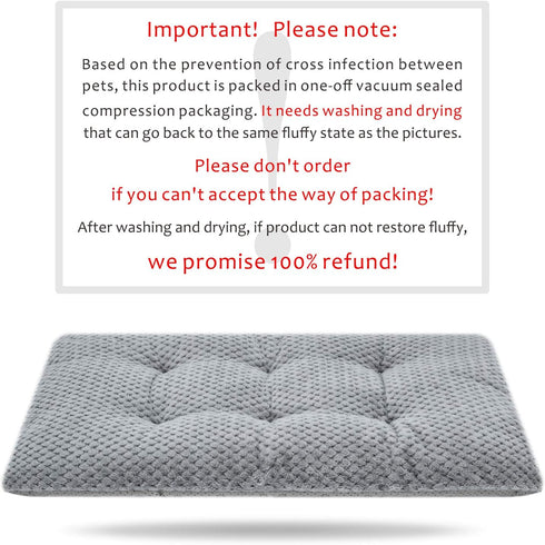 WONDER MIRACLE Fuzzy Deluxe Pet Beds, Super Plush Dog or Cat Beds, Machine Wash & Dryer Friendly (S-Grey, 15" x 23")