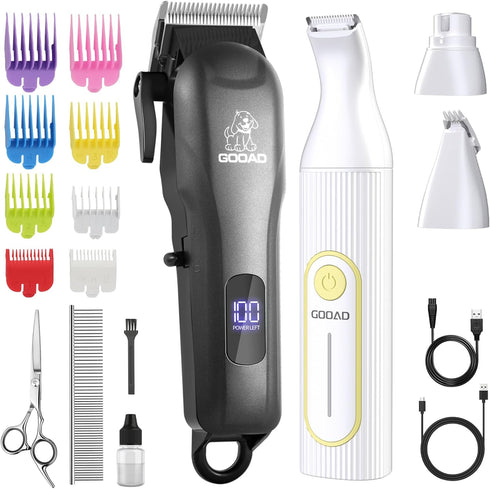 Dog Clippers for Grooming,Dog Grooming Kit for Heavy Thick Hair&Coats/Low Noise Rechargeable