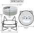 Pavilion Meow Kitty Cat Ceramic Dish Bowl, 13 oz Food Water Meal Time Stoneware with Metal Iron Stand, Pet Accessories