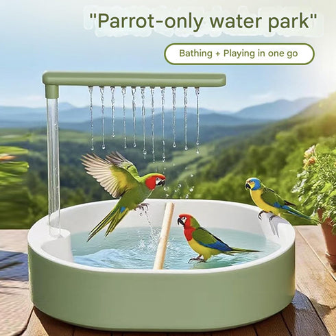 Luyismer Swimming Bathtubs Shower Bird Fountains Pool Toy Bath Water Dispenser for Cage Bird Tub