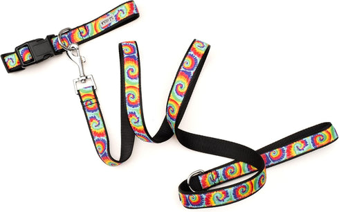 The Worthy Dog Kaleidoscope Stylish Durable Dog Collars, Adjustable Comfortable Nylon with Quick Release Buckle -
