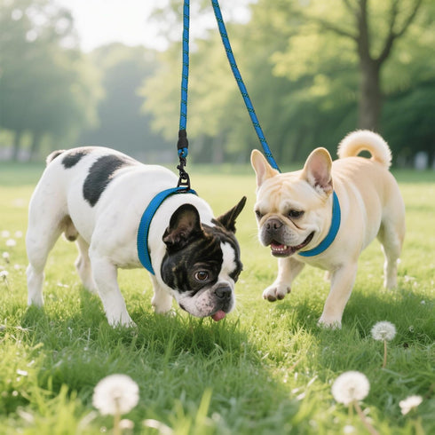 Taglory Double Dog Leash - Reflective Rope, No Tangle Design for Two Dogs, Puppy Small Medium Breeds, Blue