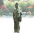 Japanese Sandstone Buddha Statue - Handmade 7.1” Zen Buda Sculpture for Aquarium Decorations, Pagoda Garden Decor