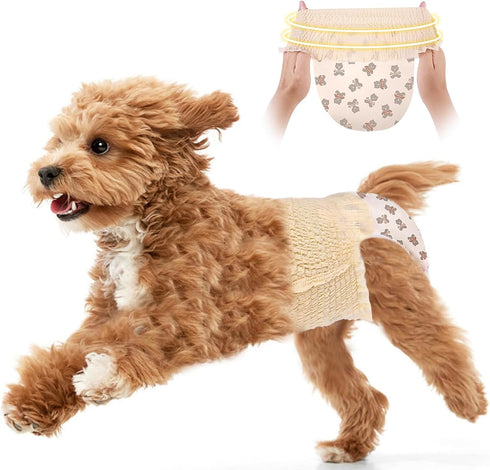 Ambreview Dog Diapers Female, Disposable Diapers for Female Dog with Stretchy Waist,