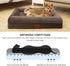 Large Brown Orthopedic Dog Bed, Waterproof with Removable Cover, 4-Sides Removable Bolster Soft Sofa Bed, Washable
