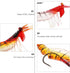 5pcs Operitacx Luminous Multi- Shrimp Lures PVC Fishing Baits Realistic Simulation Shrimp Lures for Freshwater
