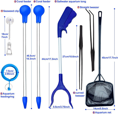 Coral Reef Grabber and Feeder, Aquarium Veggie Feeder and Food Clip, Anti-Rust Kits for Coral Feeding