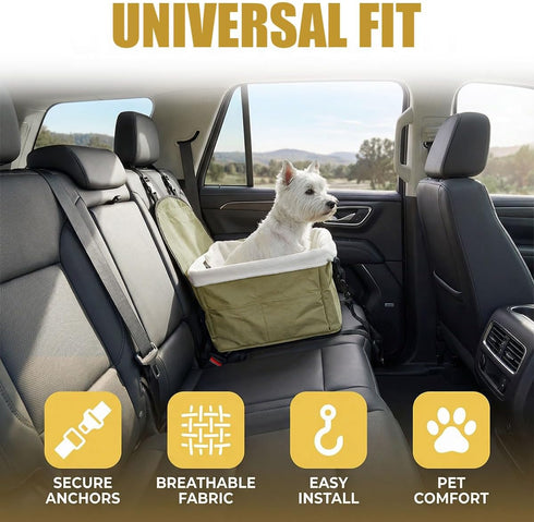 KPFILEH Dog Car Seats for Small Dogs, Portable Soft Auto Pet Booster Seats with Adjustable Safety Leash, Foldable Puppy