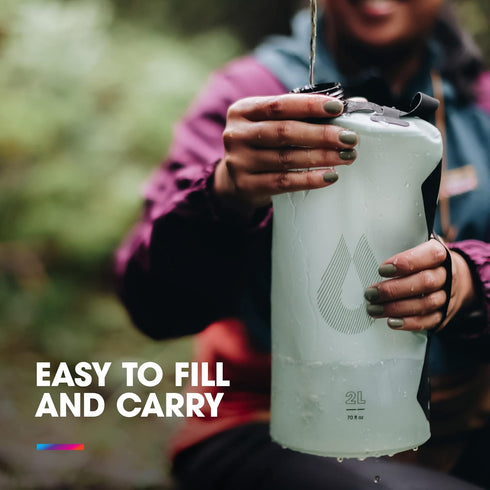 Hydrapak Seeker Collapsible Water Storage (2L/70oz) BPA & PVC Free Camping Hydration Reservoir Bag