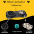 Slow Feeder Dog Bowls, No-Spill Non-Skid Silicone Mat, Stainless Steel Water Bowl for Dogs, Canine Karma