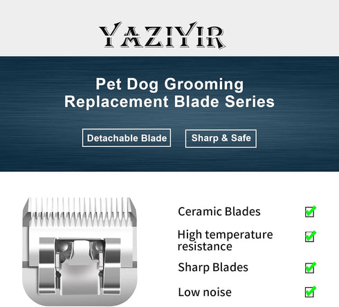 4FC Pet Dog Grooming Kit with Detachable Ceramic Blades, Compatible with Andis, Oster A5, Wahl KM10 Clippers