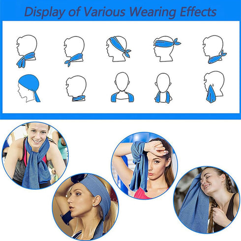 CLeemuziN Women Men Cooling Hoodie Towel Absorbent Quick-Drying Cooling for Hot Weather Neck-face Fitness Gym