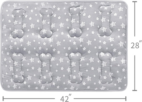Dog Crate Mat (42" X 28"), Soft Bed Mat with Cute Prints, Anti-Slip Bottom, Machine Washable
