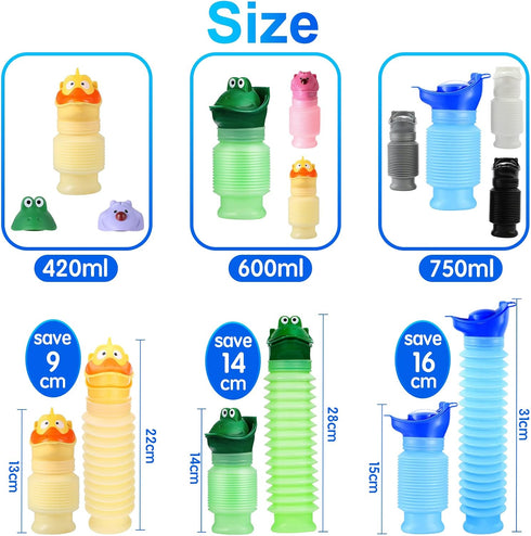 Lpluziyyds 600ml Scalable Emergency Urinal, Portable Toilet for Car, Portable Mini Outdoor Camping Travel Shrinkable
