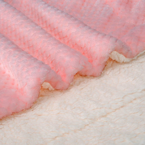 DW Plush Fleece Receiving Blanket for Pet, Dog, Cat - Baby Pink, Warm & Soft, Travel, Outdoor, Couch, Sofa (24" x 32")