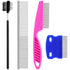 Pets Grooming Comb Kit for Small Dogs and Puppies - 2-in-1 Tear Stain Remover with Round Teeth for Knots and Crust Mucus