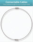 Pawfly Large Stainless Steel Key Ring Loop Holder, 5 Inch/10 Inch Wire Keychain Cable, 20/50/100 Pack