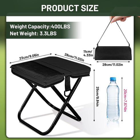BKLRBRV 1.97" 0.99LB 200LB Ultra-Thin Portable Folding Stool - Slim Fold, Lightweight, Capacity Camping Chair