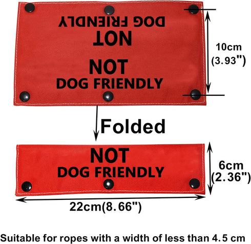Funny Dog Leash Sleeve Not Dog Friendly Dog Leash Wrap Wrap Alert Hanging ID Patch Tag Pet Birthday Gift (Dog Friendly-BK Sleeve)
