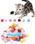 DODHEG 24 Pcs Colorful Pet Balls, Soft Plush Balls, Cat's Favorite Toy Ball,
